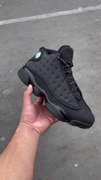 Чоловічі кросівки Air Jordan 13 Black Cat, чорні джордани 13, джордани
