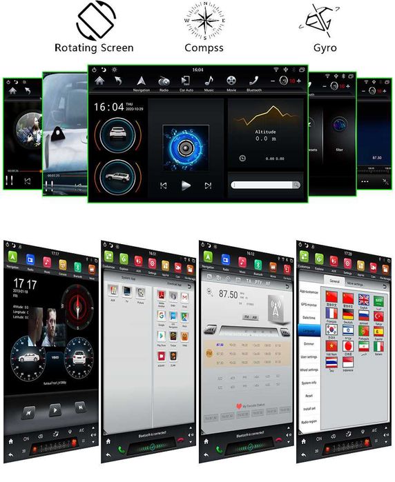 Auto-rádio Universal 12.2" Tesla Style Android 14