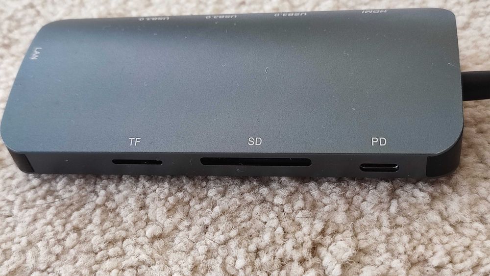 Adapter HUB USB C 8w1 4K HDMI PD 100 W USB 3.0 5 Gb/s