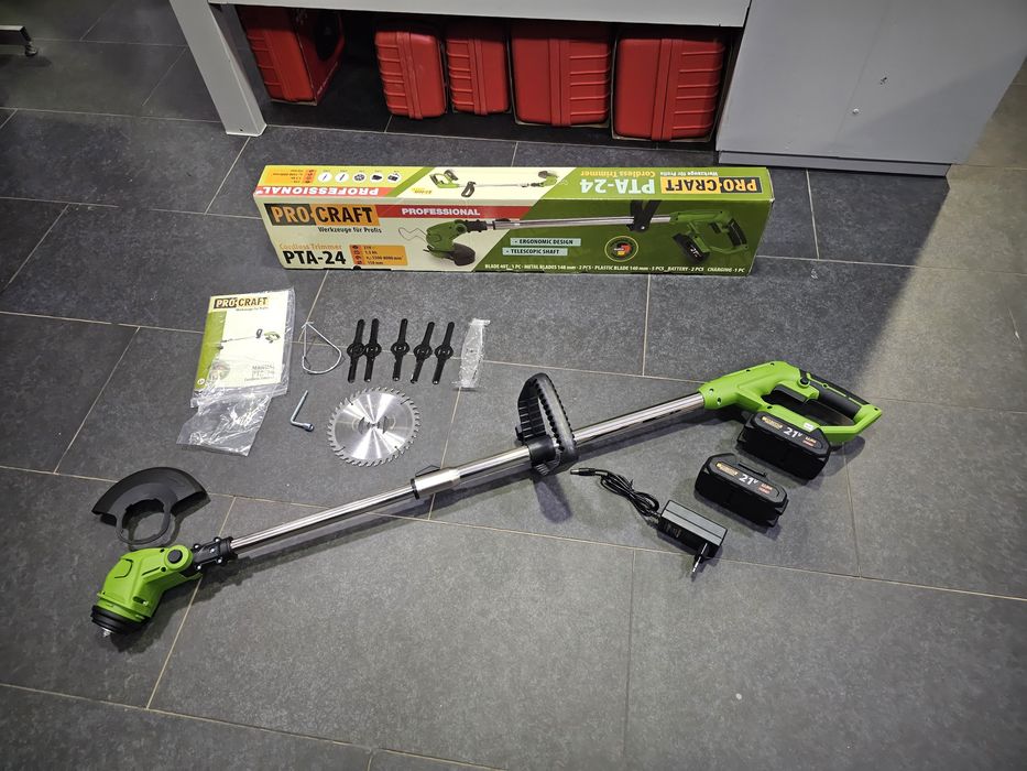 Коса Триммер аккумуляторный ProCraft 2шт Аккум. Диск Нож метал. +5 шт