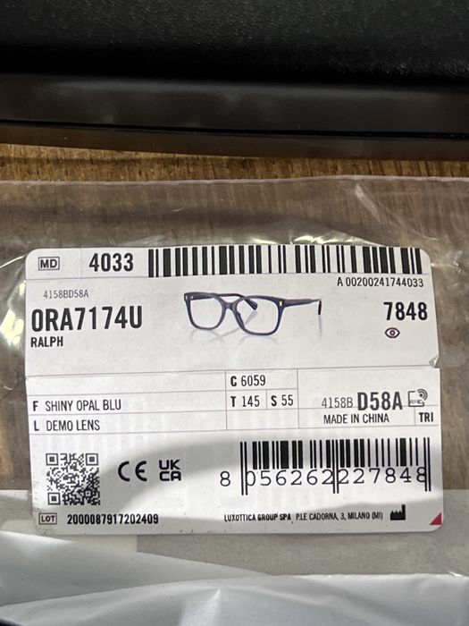 Armação Óculos Ralph Lauren ORA7174U Shiny Opal Blue – Novo