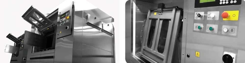 Lavadora de Grande capacidade de barreira sanitária  225kg/h