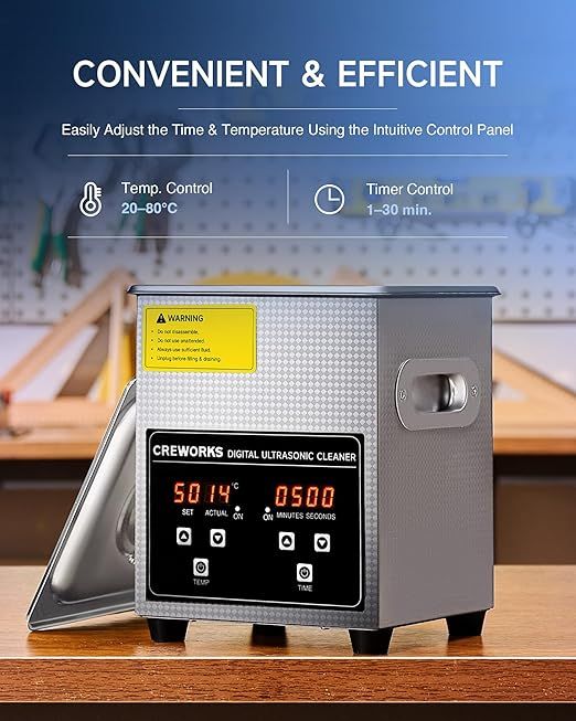 CREWORKS Ultrasonic Cleaner 2 l, urządzenie ultradźwiękowe