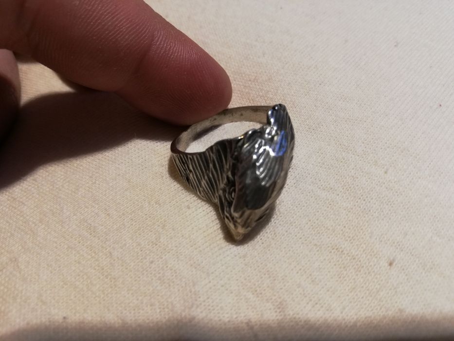 Sygnet srebrny srebro głowa ptaka