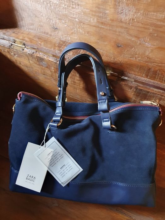 Mala de camurça azul