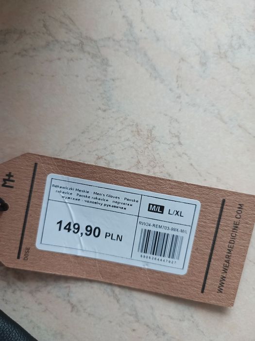 Rękawiczki medicine męskie skórzane m/l