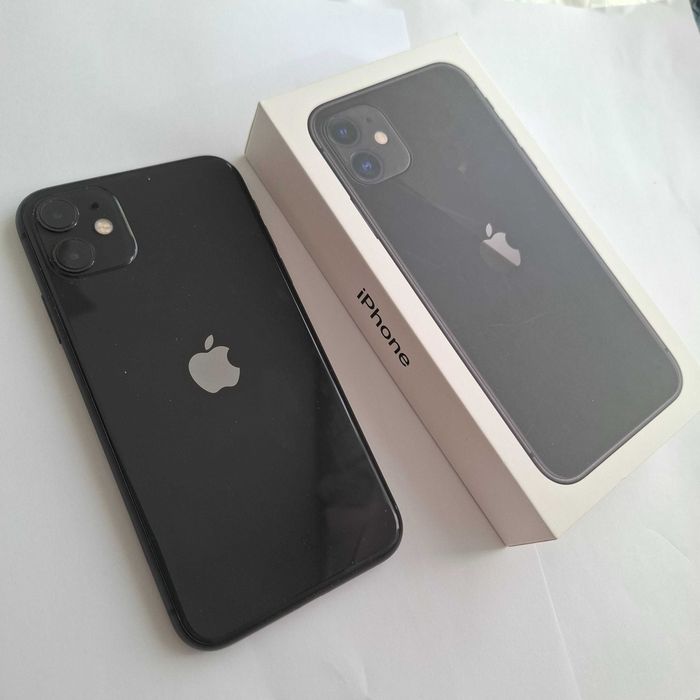 Apple iPhone 11 128 GB Black/графіт - ідеальний стан (б/у), кабель, нове захисне скло, упаковка