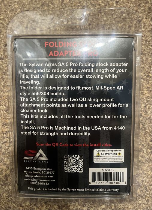 Адаптер складывания приклада ar15 Sylvan Arms SA5 pro5gen сталь
