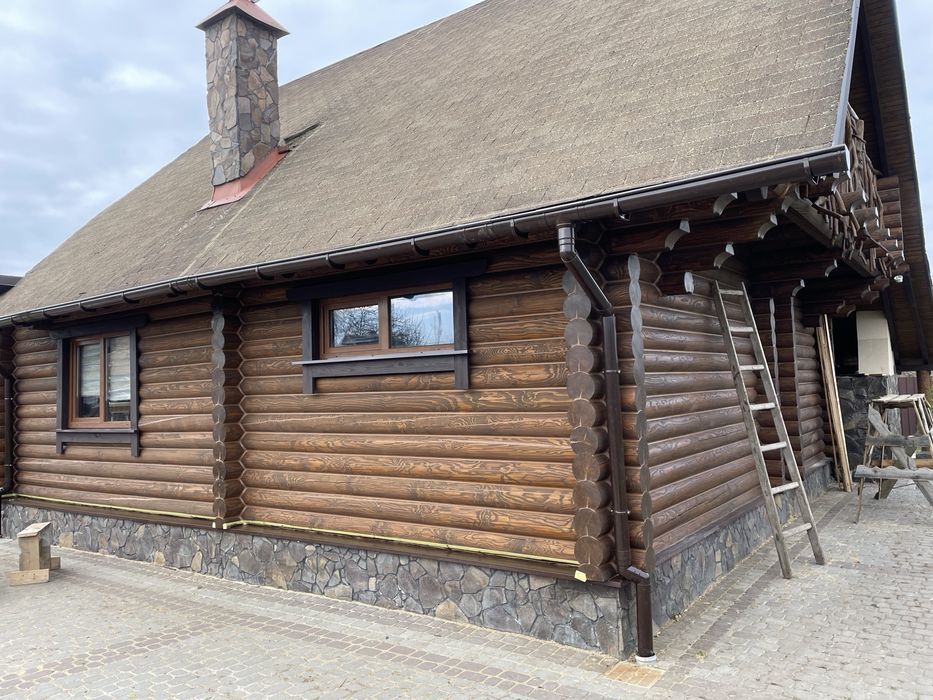 Шліфування деревʼяних будинків, шліфування зруба, герметизація сруба