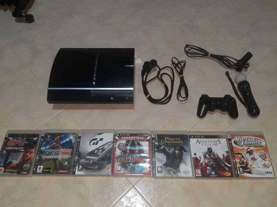 PS3 com 7 Jogos e 1 comando sony original