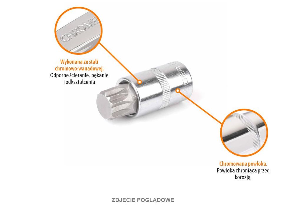 Klucz nasadowy 1/2" z bitem SPLINE 55 mm/M18 / TEGER