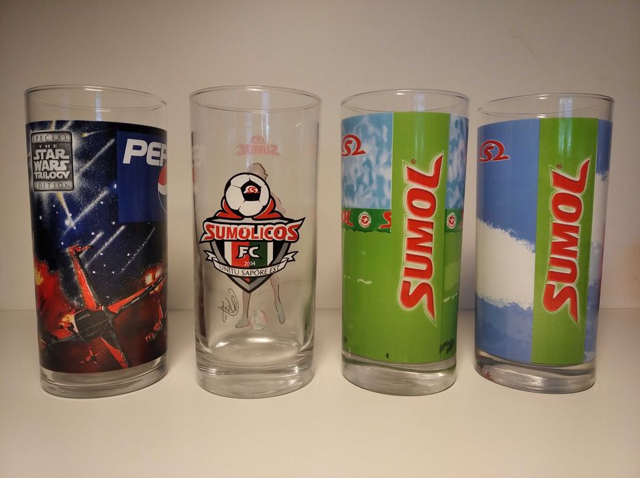 Copos colecionáveis Pepsi e Sumol