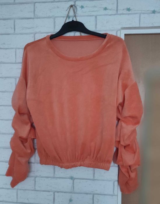 Welurowa bluza damska pomarańczowa 38 P IVA