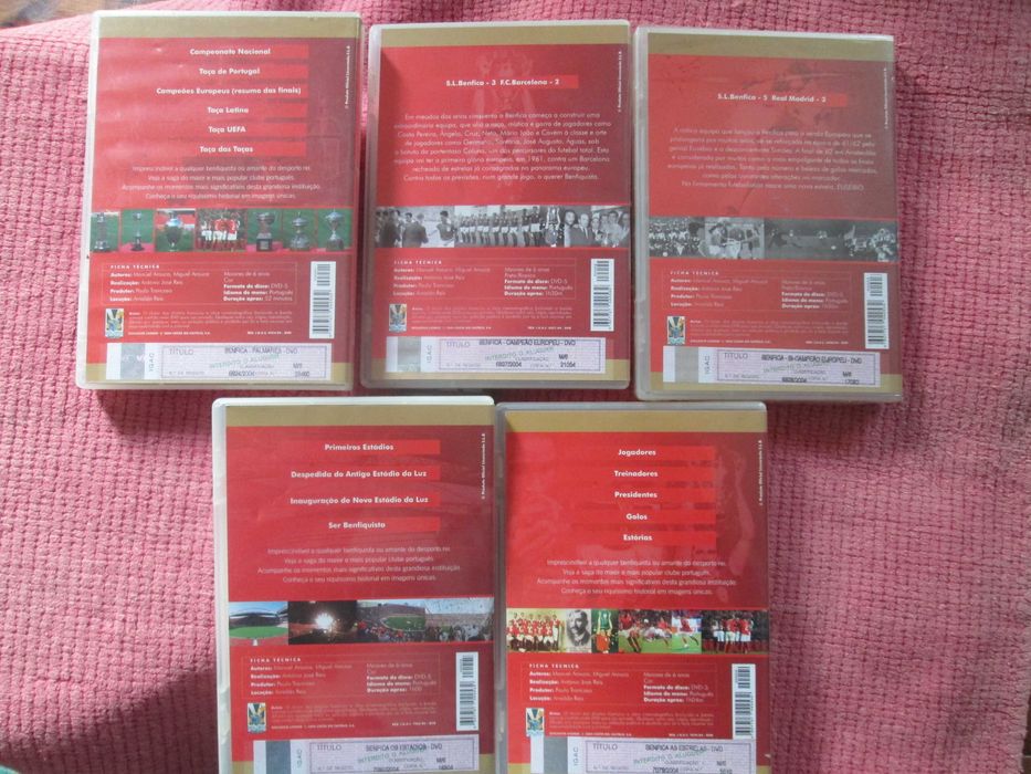 Os grandes momentos da História do Benfica em 5 DVDs
