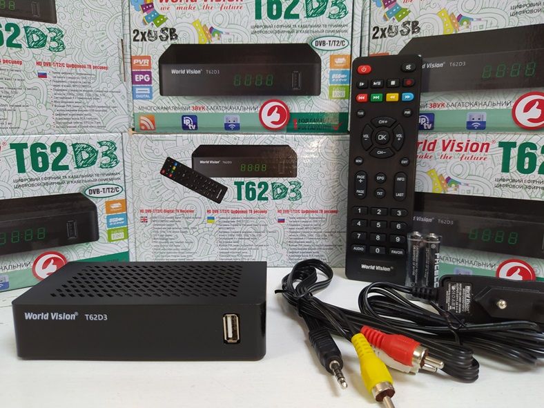 Приставка Т2 DVB-T/T2/C World Vision T62D3 тюнер ресивер YouTube IPTV