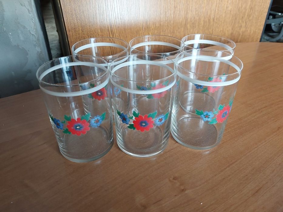 Szklanki malowane PRL
