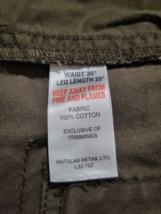 Штани карго чоловічі щільні AUTHENTIC CASUAL WEAR хакі (розмір - 36L)