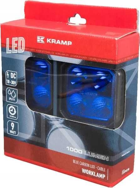 Zestaw lamp do belki opryskiwacza, niebieska 2 x 9W, Lampa robocza