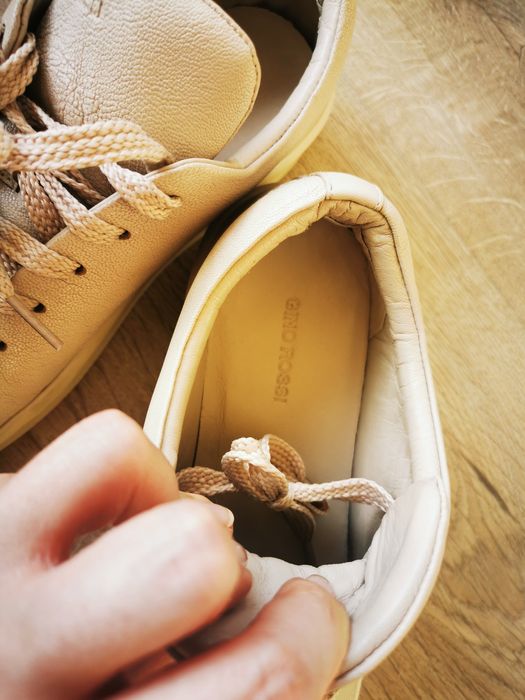 Gino Rossi sneakersy adidasy beżowe beż skórzane skóra naturalna 37