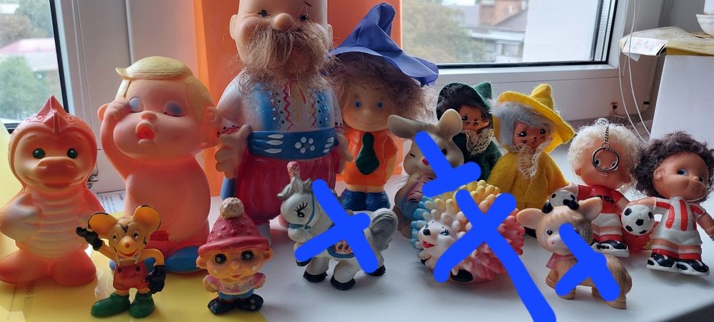 Резиновые игрушки времён СССР.