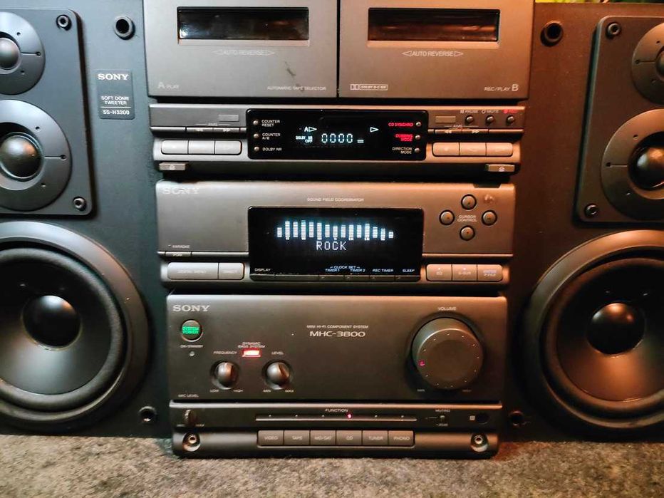 Mini wieża SONY MHC-3800 z kolumnami + pilot stan BDB