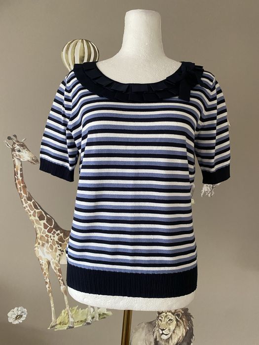 Sweter w paski wiskoza CC Petite kokarda marynarski M