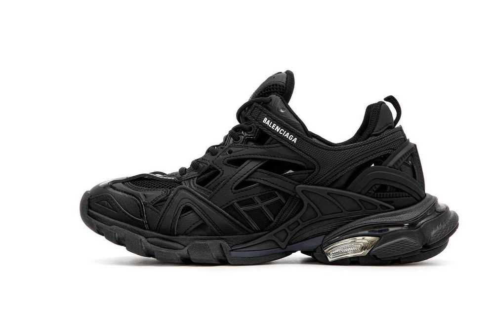 Мужские / женские кожаные кроссовки Balenciaga Track 2 Black Gold чоловічі / жіночі шкіряні кросівки баленсіага трек 2