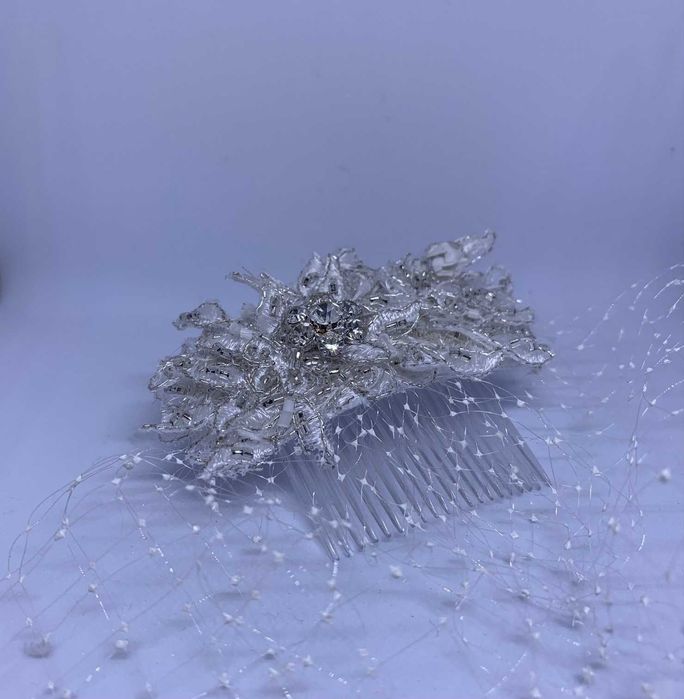 nowy kryształowy grzebyk ślubny woalka ozdoba vintage ślub retro glam