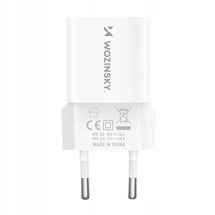 Ładowarka sieciowa Wozinsky WWCEAC GaN USB-A USB-C 33W - biała