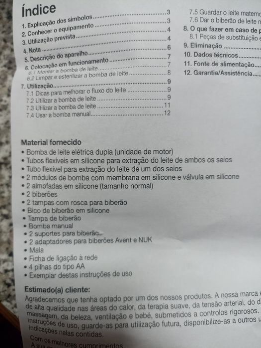 Bomba de leite elétrica dupla