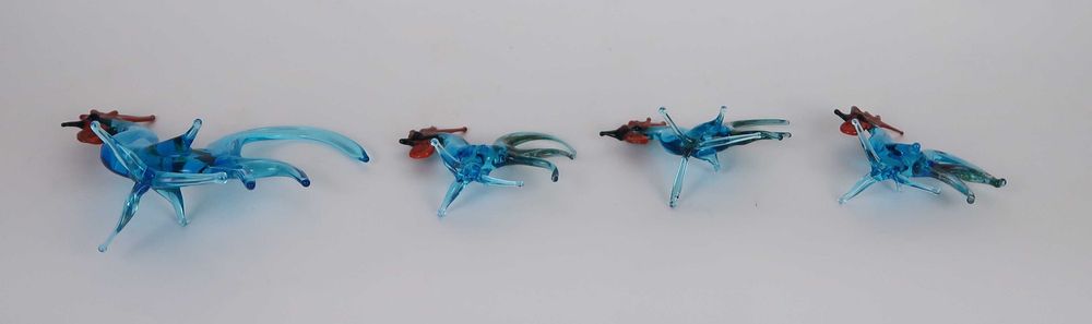 Figuras miniaturas vidro soprado - Galos