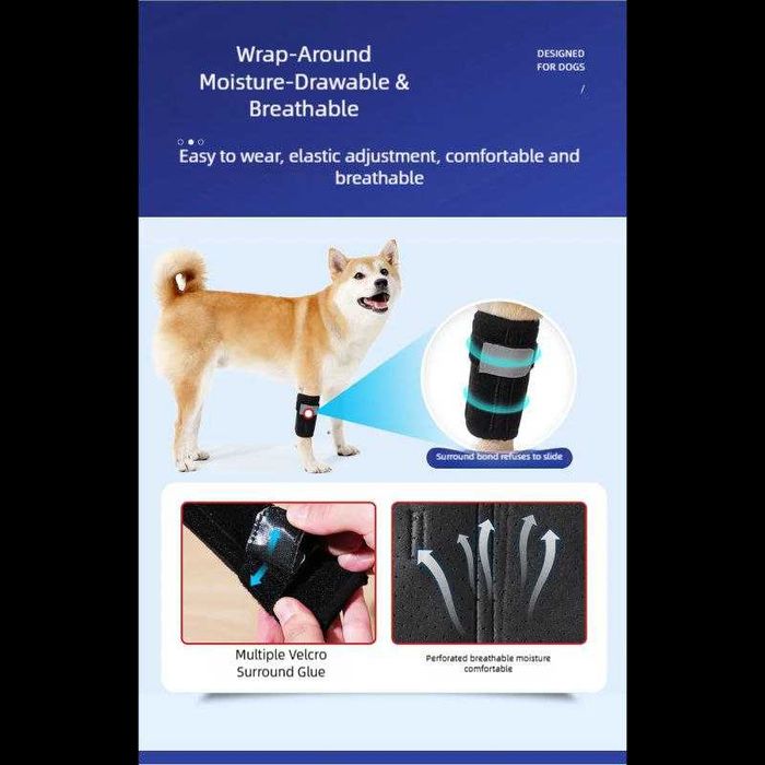 Защитный бандаж/наколенник для передней лапы собаки – Размер L (1 шт.)