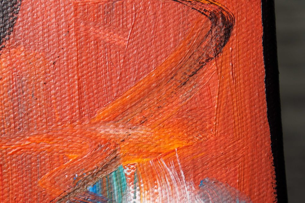 Duży obraz 80x100 ręcznie malowany akryl na płótnie abstrakcja portret