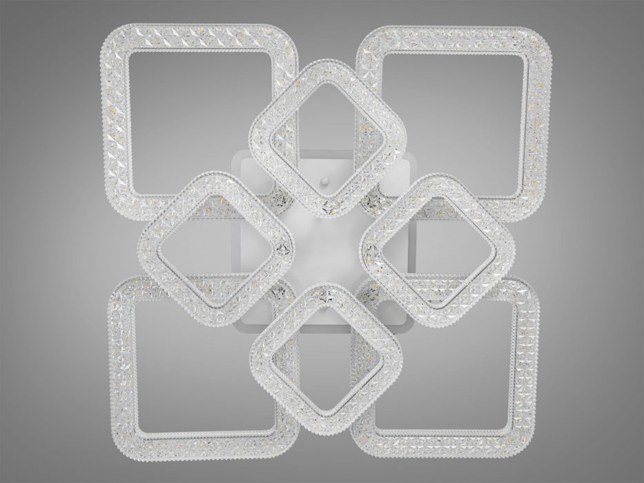 Стельова світлодіодна люстра з пультом, 130W чорна окантовка