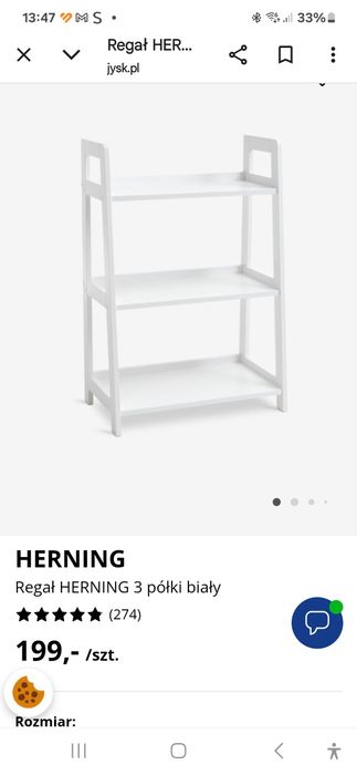 Regal biały 3 półki  yusk