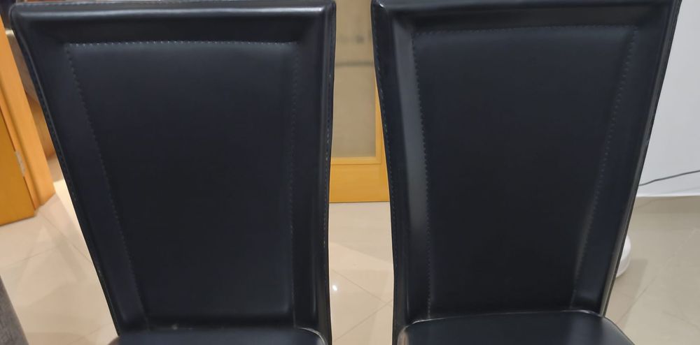 Cadeiras de mesa de jantar pele sintética