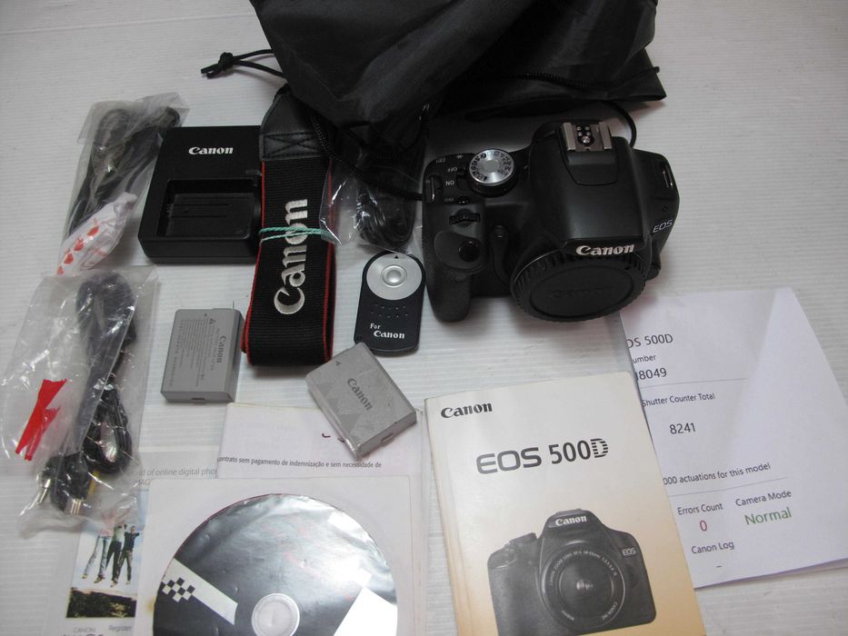 Canon 500D+lente canon 28-80 só 8 mil disparos, ver descrição