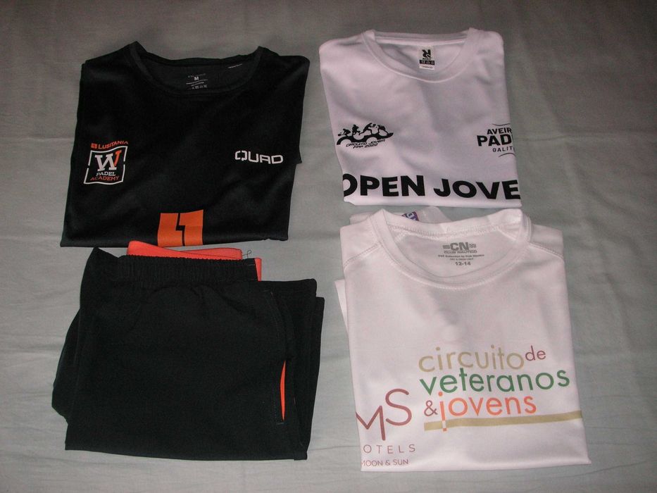 T Shirts Padel Criança T-12, 12/14, Quad (M) e Calção Boomerang T12