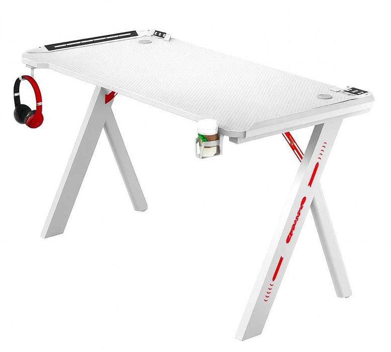 Biurko Gamingowe Komputerowe Stół dla Gracza Nowoczesne LED 140cm BG03