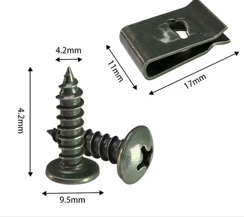 Крепеж защиты двигателя подкрылков саморезы плюс гайки зажимы набор 50
