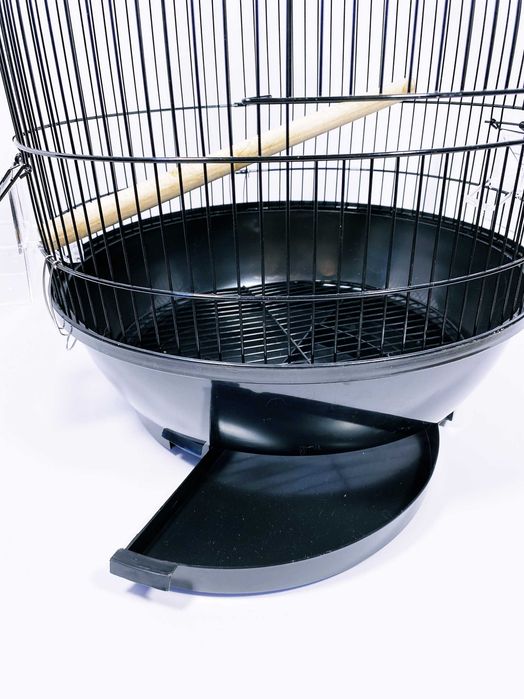 Стильная черная круглая клетка для попугая. AV330. 40х70см. Круглая.