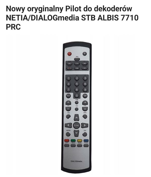Pilot uniwersalny do dekodera Netia Albis 7710 STB