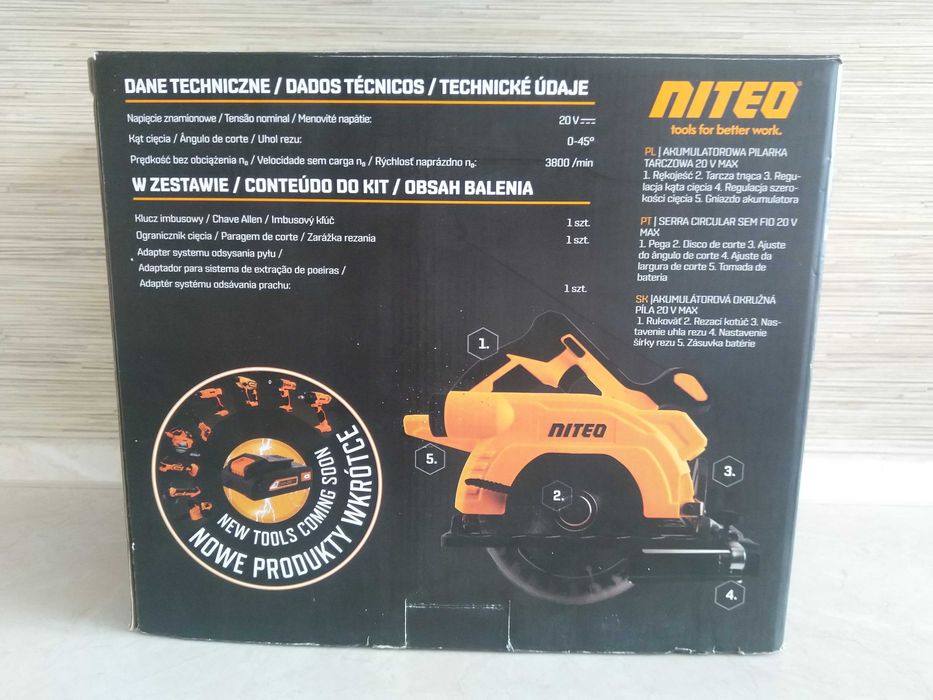 NOWA Akumulatorowa Pilarka Tarczowa 20 Max + Akcesoria NITEO