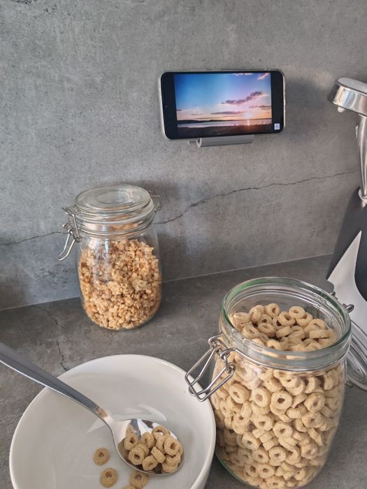 Suporte telemóvel cozinha