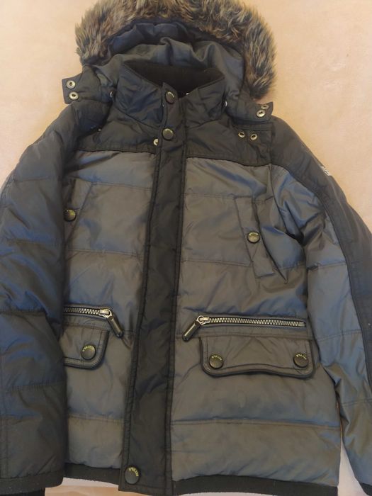Зимовий натуральний пуховик на хлопчика на зріст 140-150