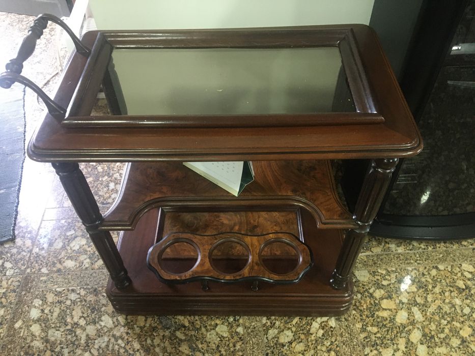 Mini-bar Carrinho em madeira maciça