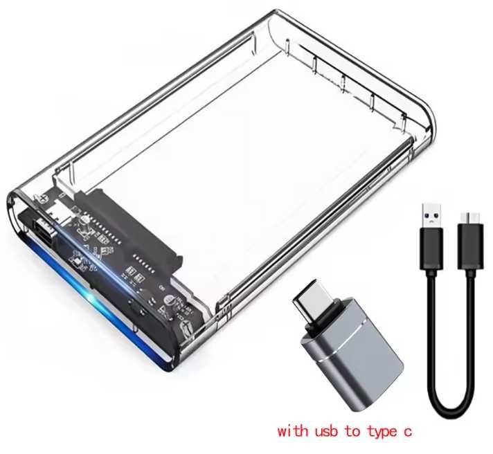 Caixa para disco externo sata ssd transparente