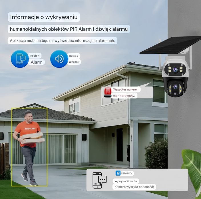 Kamera Solarna 4G na Kartę SIM Obrotowa 8MP IP66