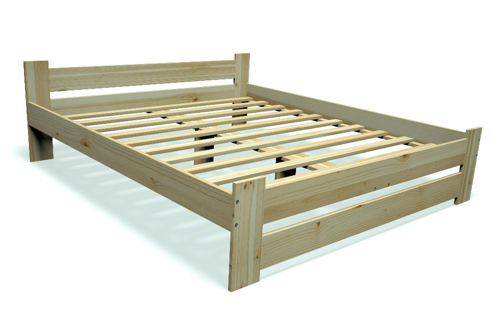 ŁÓŻKO 120x200 DREWNIANE z materacem sosnowe