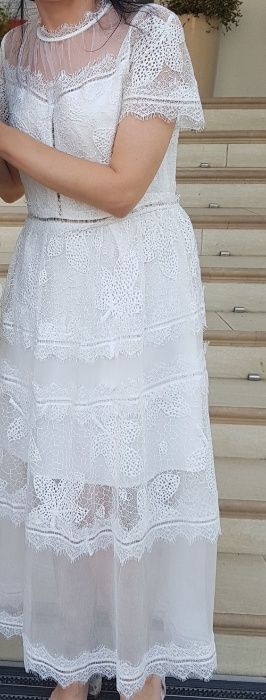 платье белое с кружевом летнее , воздушное  . Италия